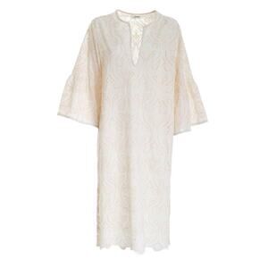 NWT Ottod'Ame 3/4 Bell Sleeve Eyelet Julep Midi Dress Cream Women's Size US 10